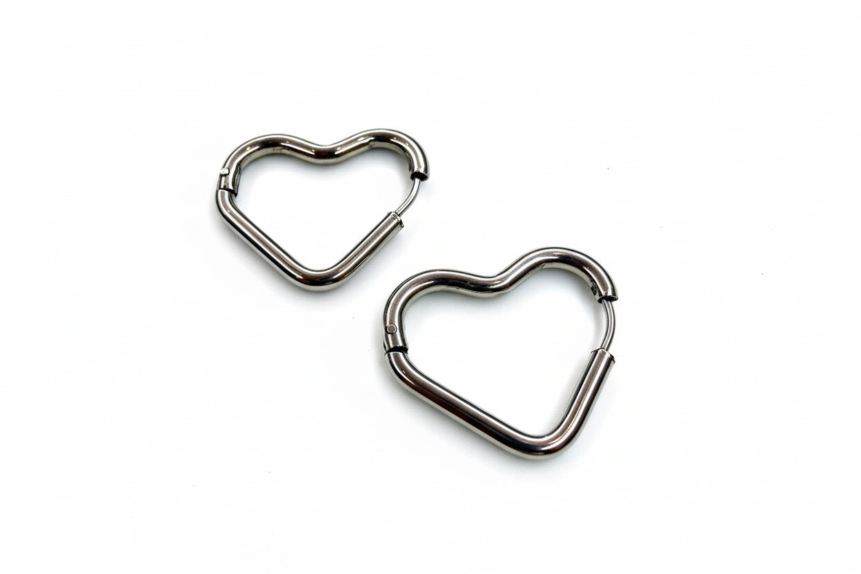 Auskarai ‘Heart Hoop’