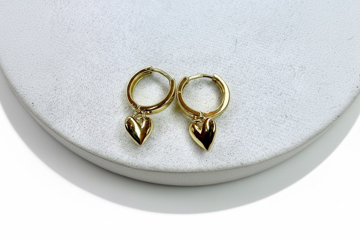 Auskarai ‘Golden Hearts’