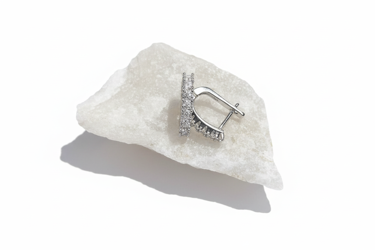 Auskarai ‘Cirkoniai Silver’