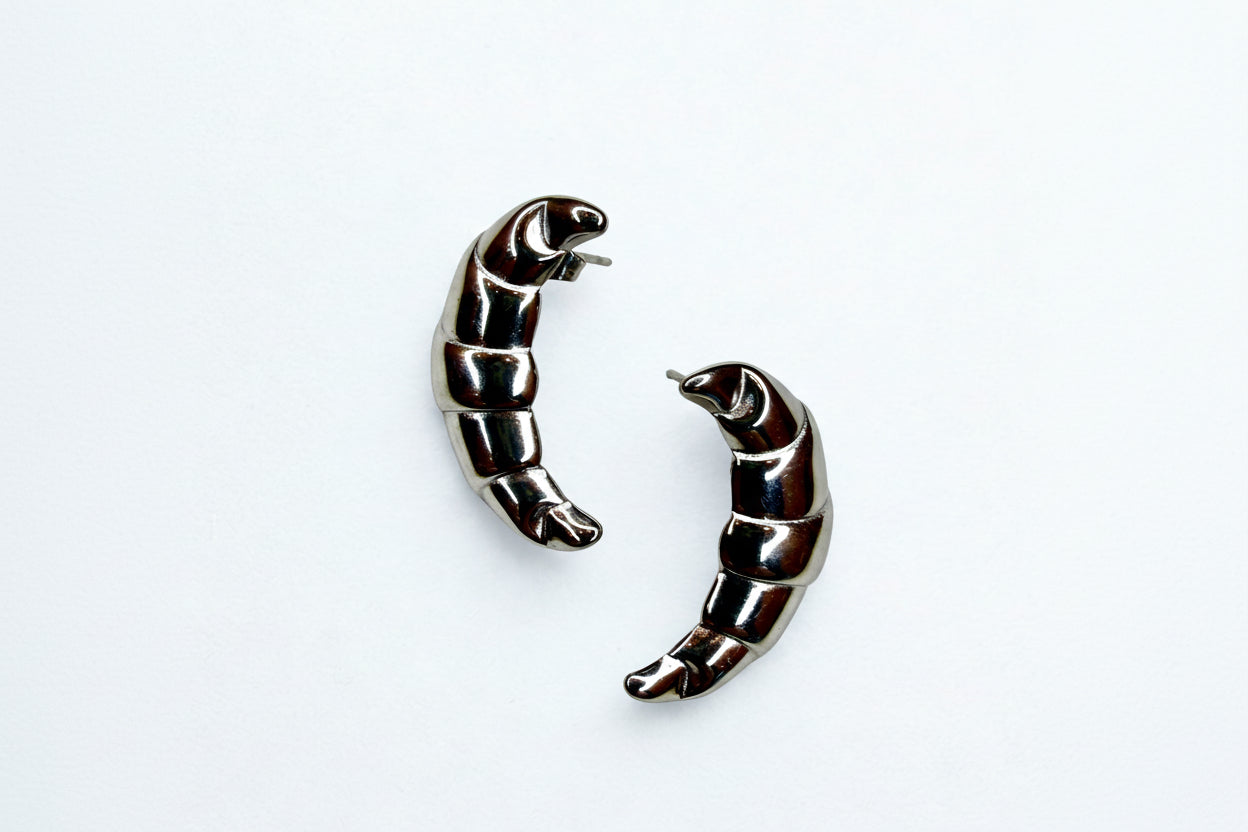 Auskarai ‘Kruasanai Silver’