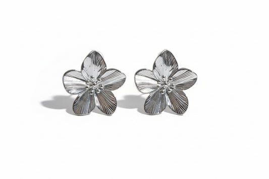 Auskarai ‘Flower Silver L’