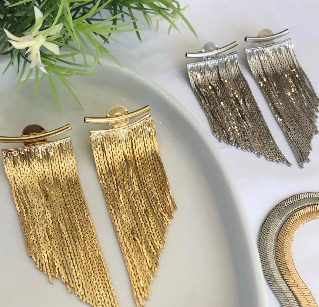 Auskarai ‘Silver Rain’