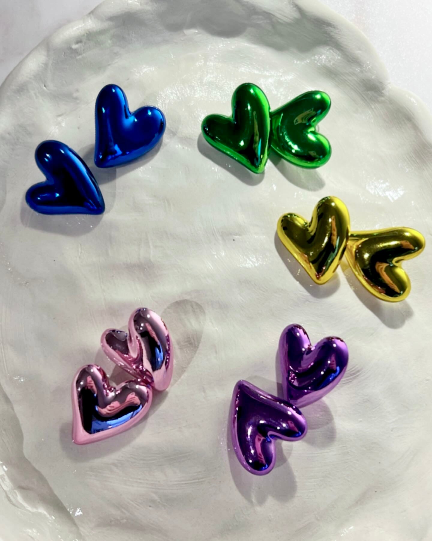 Auskarai ‘Rainbow Hearts’