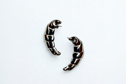 Auskarai ‘Kruasanai Silver’